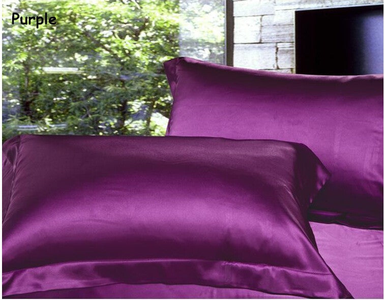 Satin Pillowcases - Choice of Colours - Pair of 2