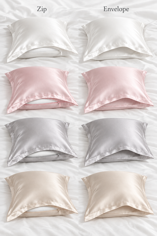 Four silk colours with zip and envelope openings