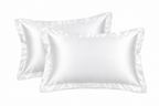 Generated mockup of white satin pillowcases