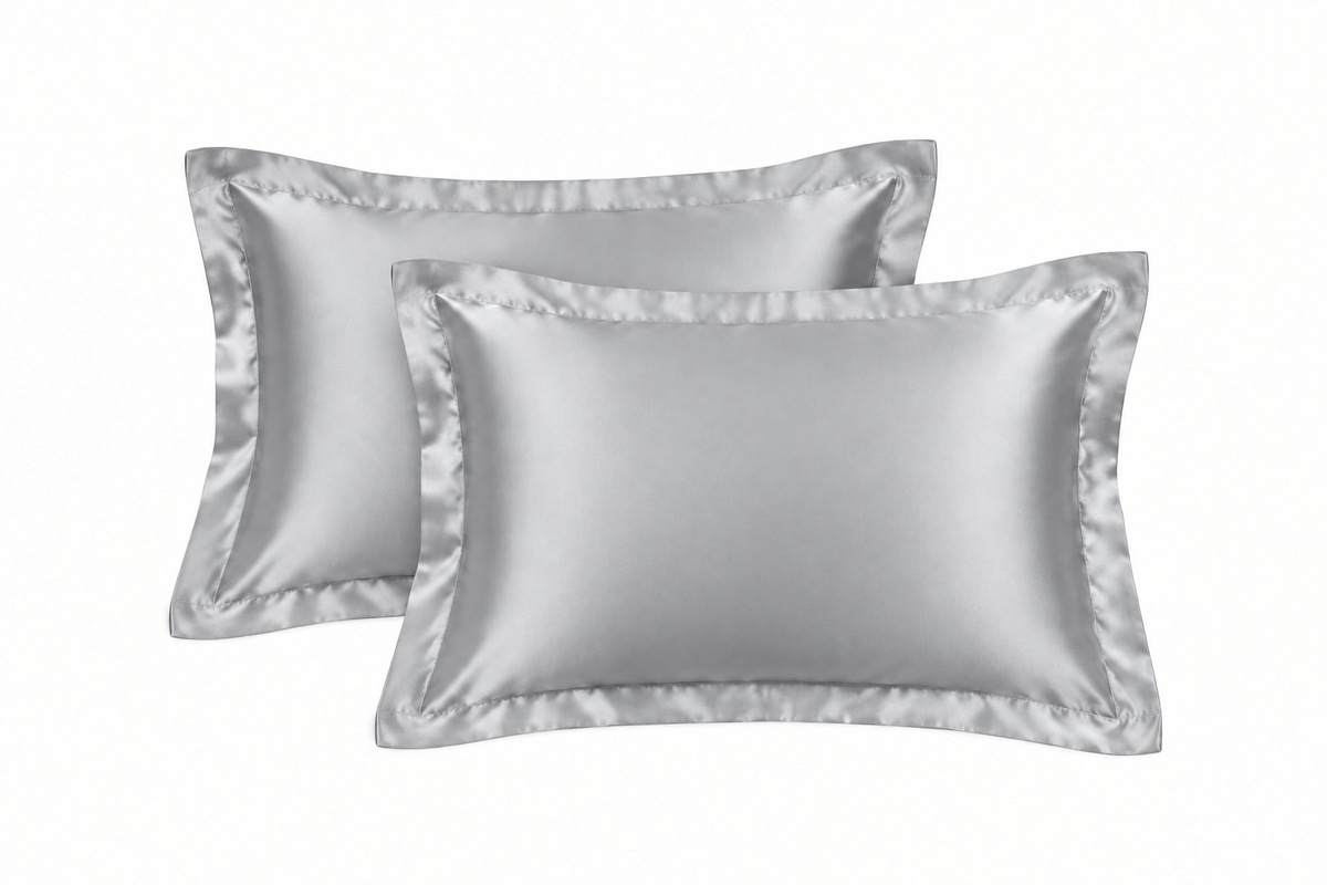 Grey satin pillowcases