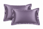 Generated mockup of purple satin pillowcases