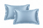 Generated mockup of blue satin pillowcases