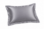 Generated mockup of one grey satin pillowcase