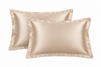 Generated mockup of champagne satin pillowcases