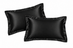 Generated mockup of black satin pillowcases