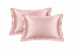 Generated mockup of pink satin pillowcases