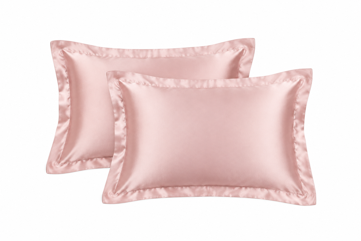 Generated mockup of pink satin pillowcases