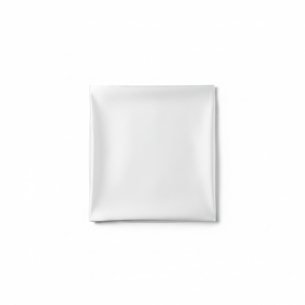 White satin pillowcase on neutral background