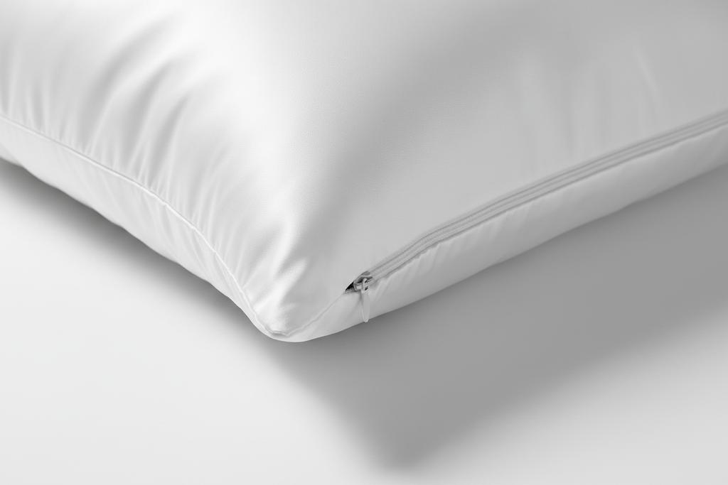 Silk pillowcase hidden zip along short edge detail