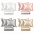 Satin bedding gift set in White, Pink, Grey and Champagne