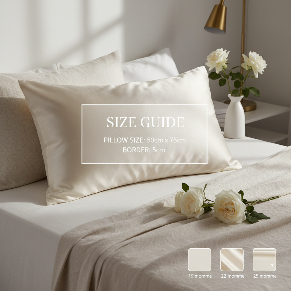 Silk Oxford Pillowcase Lifestyle Size Guide