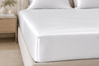 White satin fitted sheet